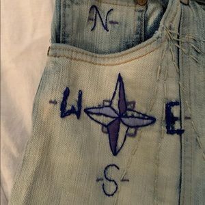 Embroidered pilcro mini skirt